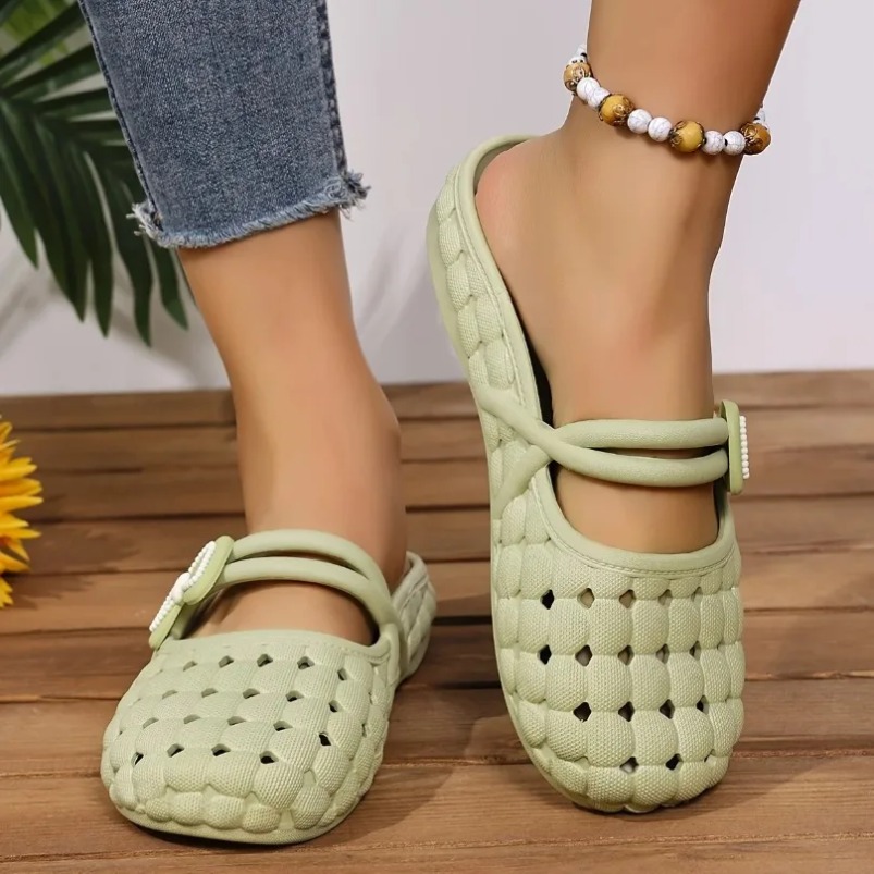 Home Outside Bathroom - Woven Home Slippers Woman Cloud Bow