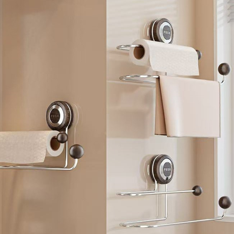 Home Bathroom Paper Towel Holder - Wall Mounted Storage Rack No Drill