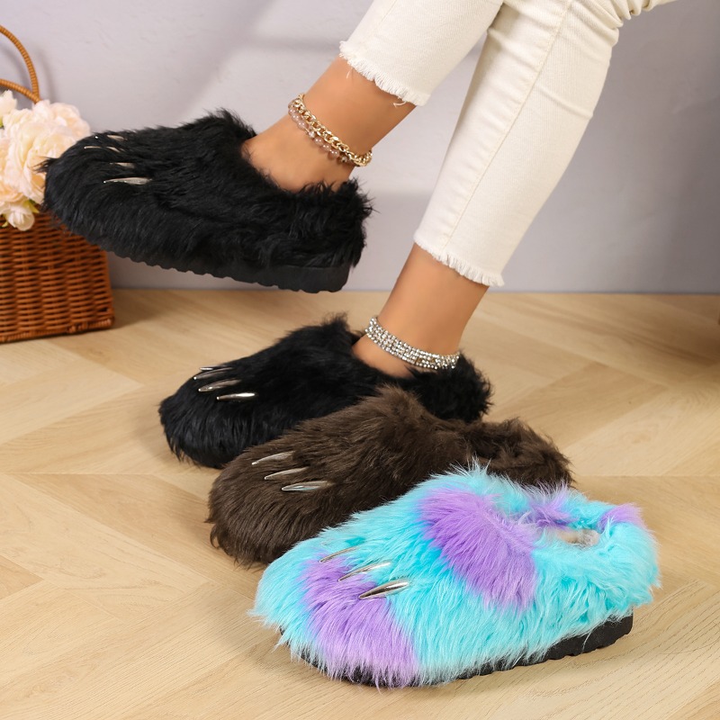 Home Outside Bathroom - Trendy Animal Claw Plush Slippers Unisex