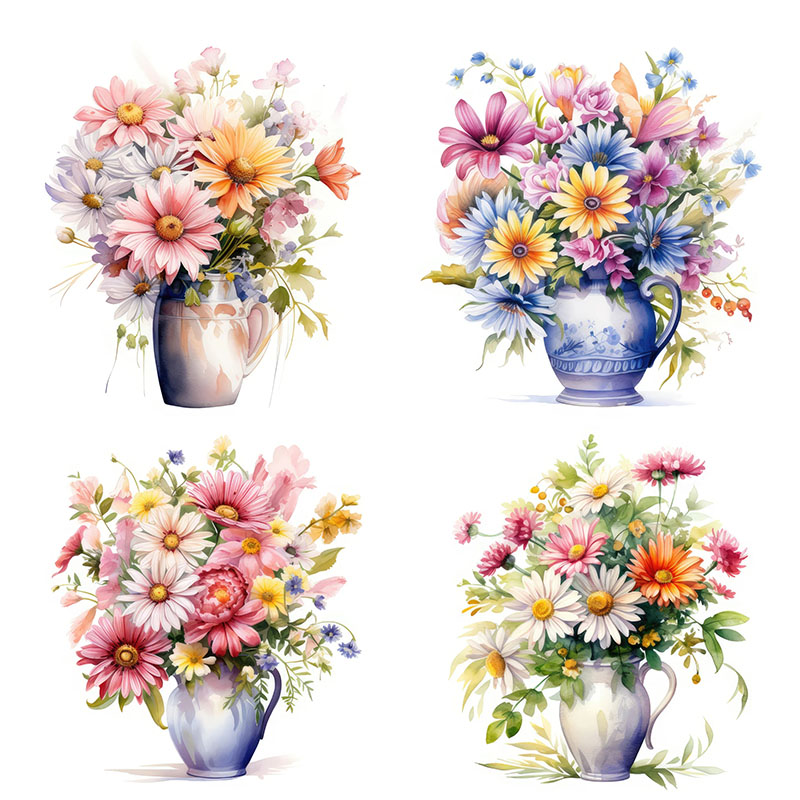 Home Bathroom Wall Tiles - C51# Minimalist flowers Wall Sticker Bathroom