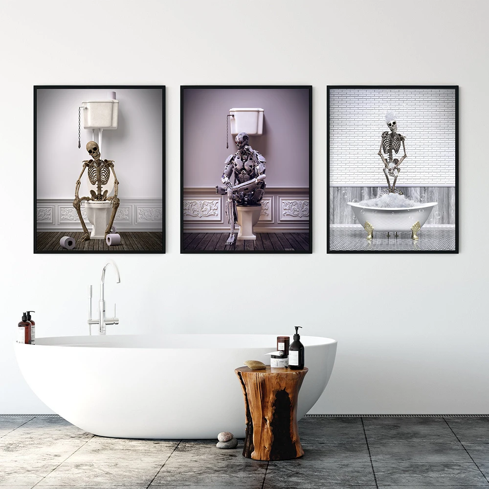 Home Bathroom Tub - Tub Skeleton Poster Print Bathroom Decor