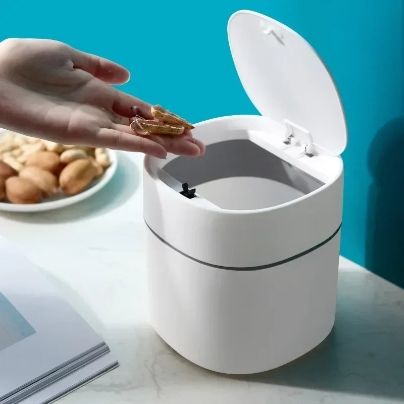 Home Bathroom Trash Can - Mini Small Waste Bins Desktop Garbage