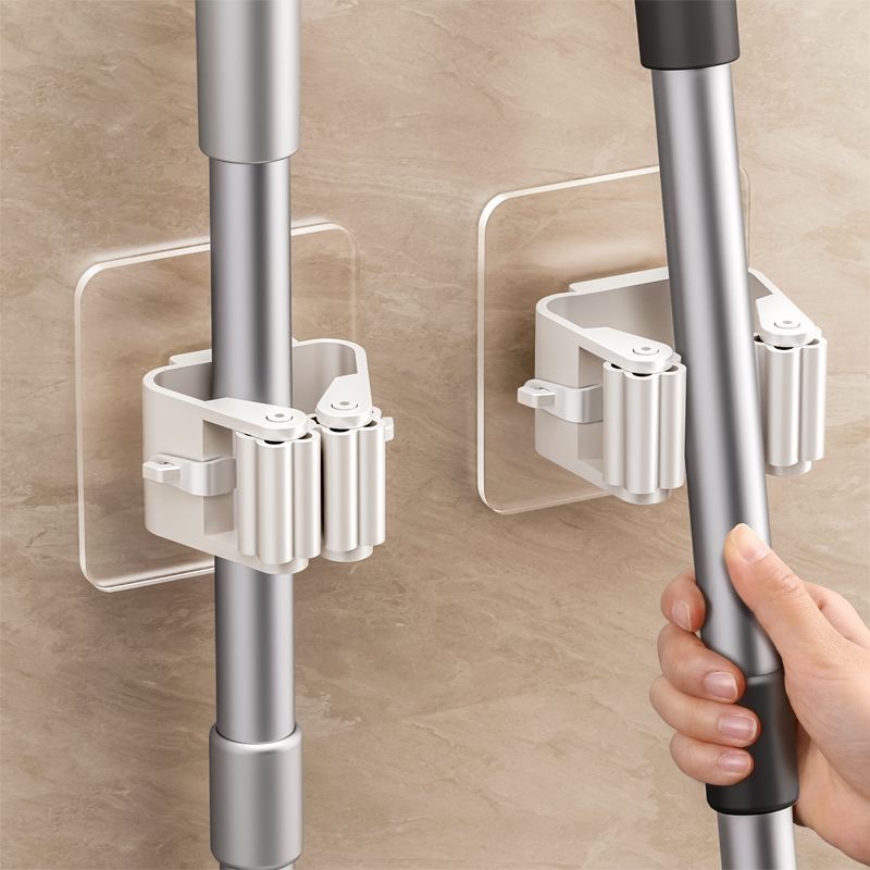 Home Bathroom Gadgets - No-drill Hooks Adhesive Wall Hanging Mop