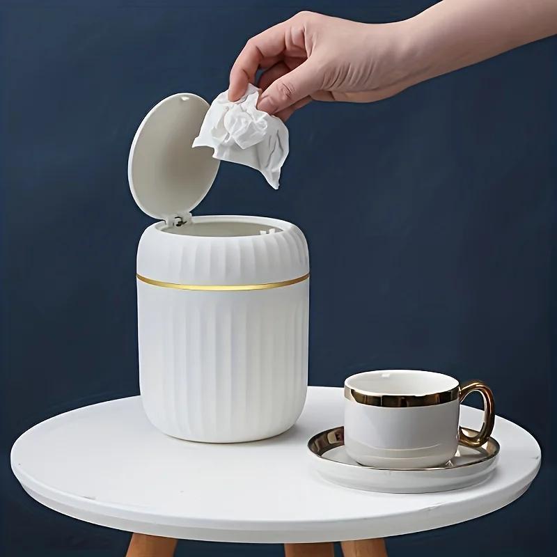 Mini Desktop Trash Can Press T - Home Bathroom Trash Can recension och pris