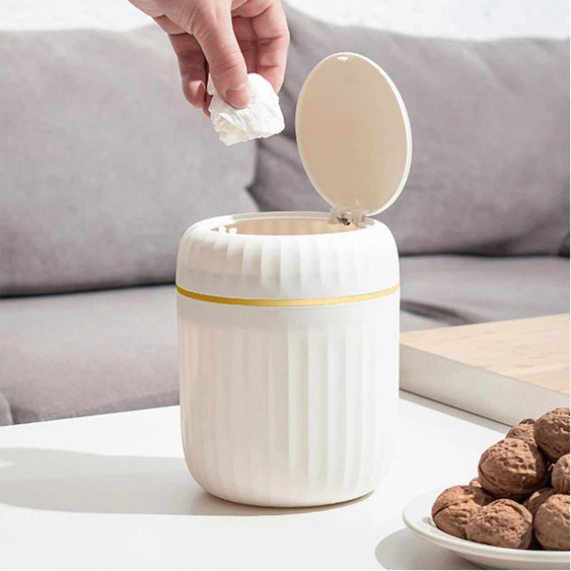 Mini Desktop Trash Can Press T - Home Bathroom Trash Can recension och pris