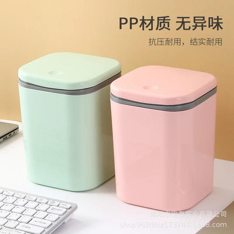 Plastic Press Top Lid Trash Ca - Home Bathroom Trash Can recension och pris