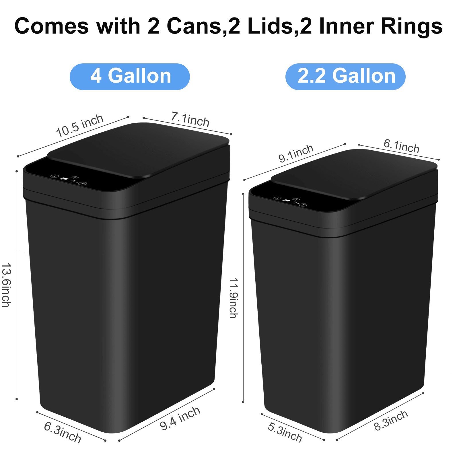 2 Pack 2.2 Gal & 4 Gal Bathroo - Home Bathroom Trash Can recension och pris