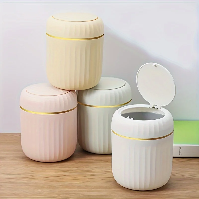 Mini Desktop Trash Can with Li - Home Bathroom Trash Can recension och pris