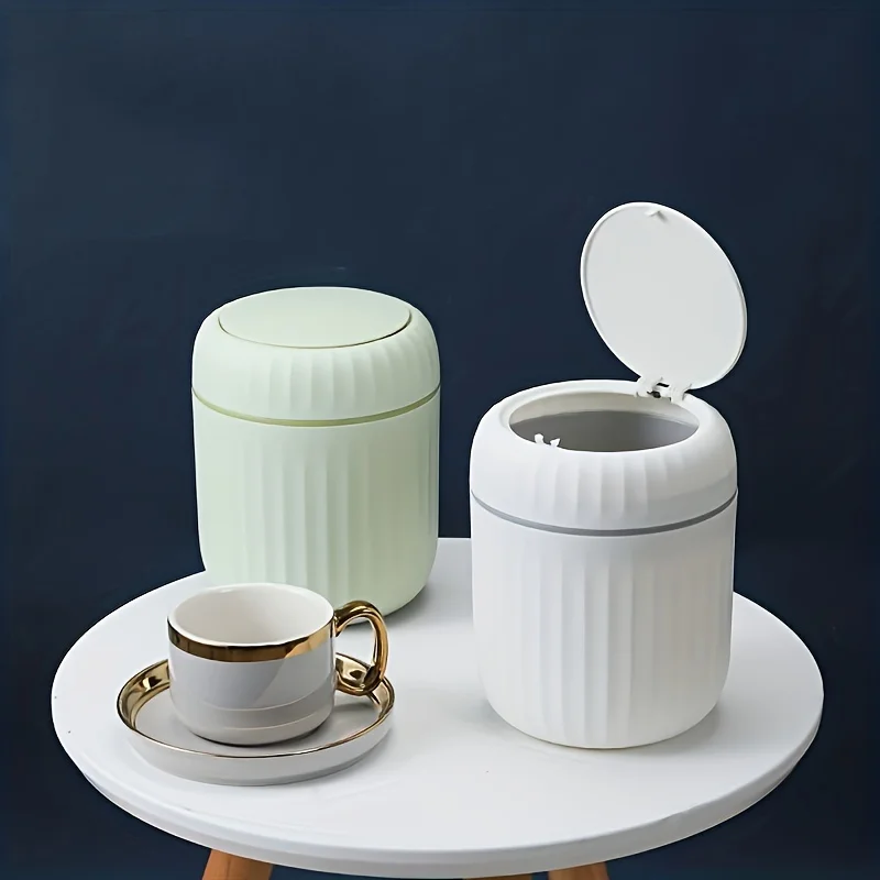 Mini Desktop Trash Can with Li - Home Bathroom Trash Can recension och pris