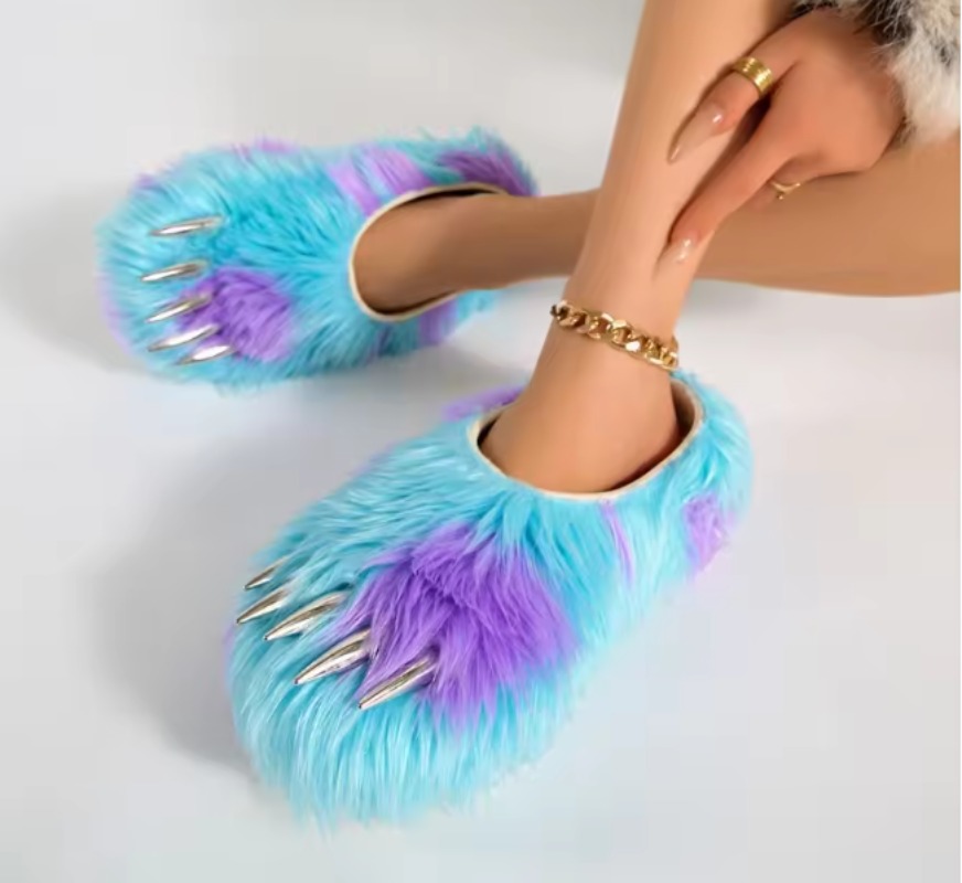 Trendy Animal Claw Plush Slipp - Home Outside Bathroom recension och pris