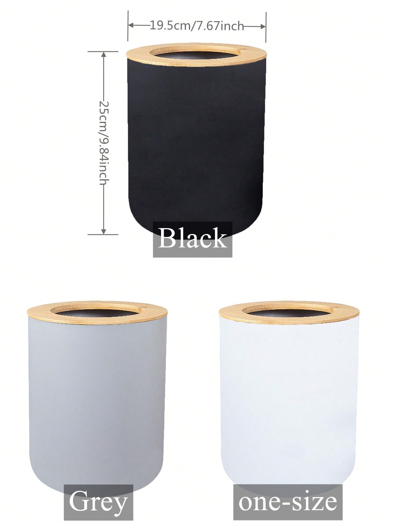 Black Plastic Trash Bin Modern - Home Bathroom Trash Can recension och pris