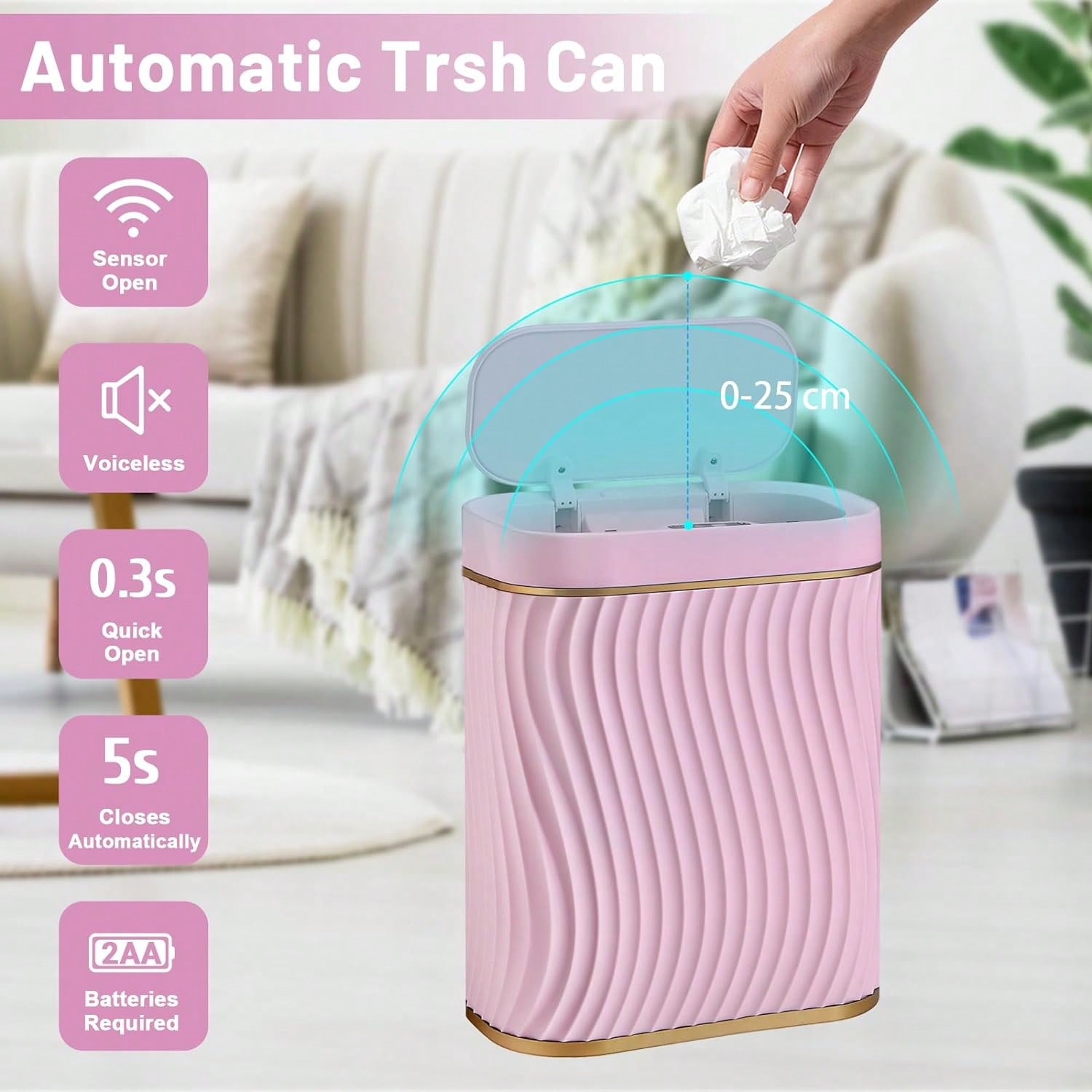 Smart Motion Sensor Trash Can, - Home Bathroom Trash Can recension och pris