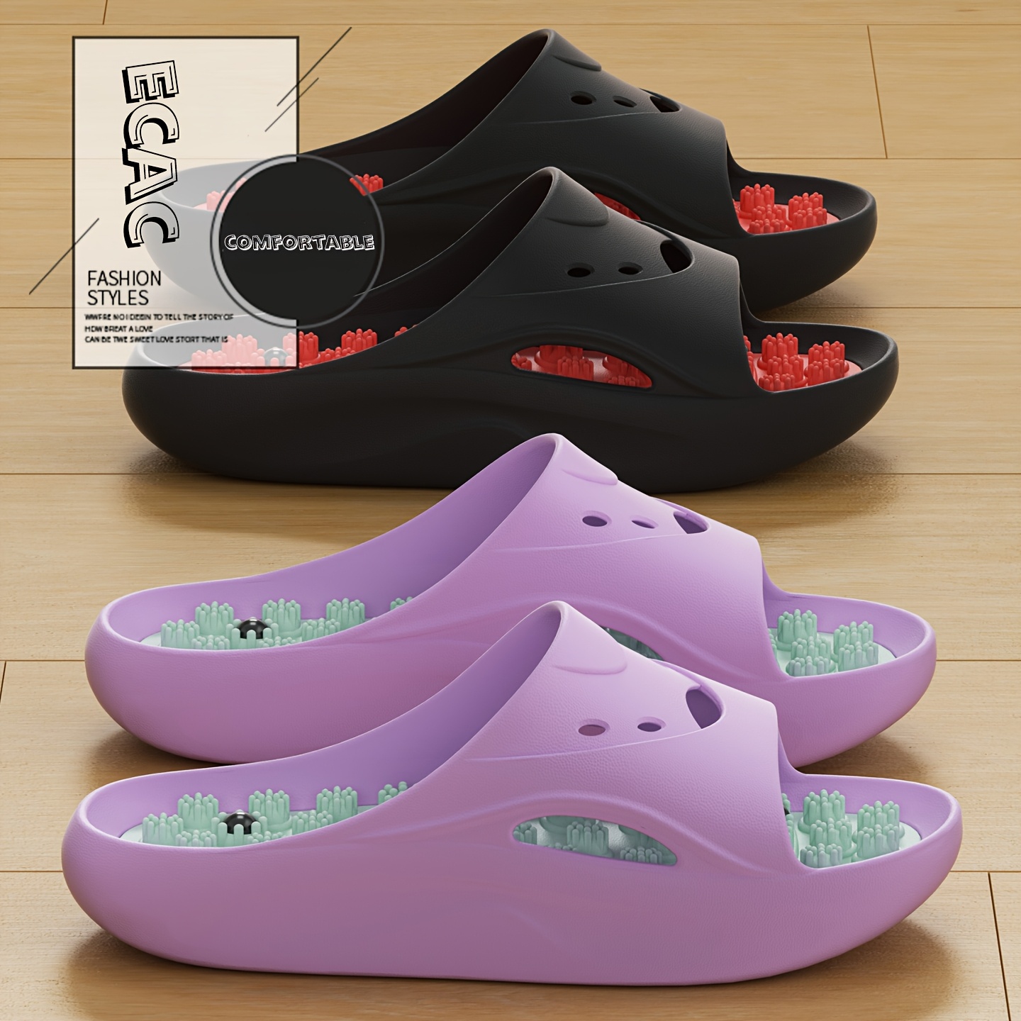 Women Men EVA Massage Slippers - Home Bathroom Size recension och pris