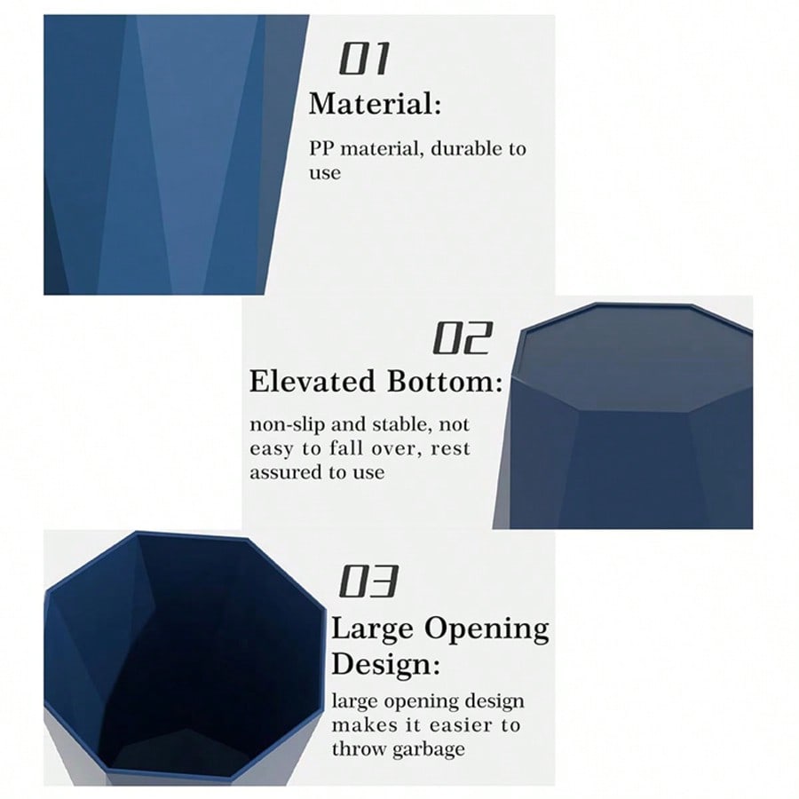 2-Pack Nordic-Style Octagonal  - Home Bathroom Trash Can recension och pris
