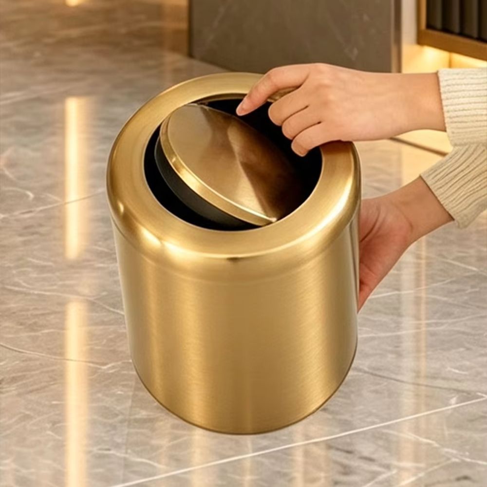 8L/2.4gal New Gold Stainless S - Home Bathroom Trash Can recension och pris