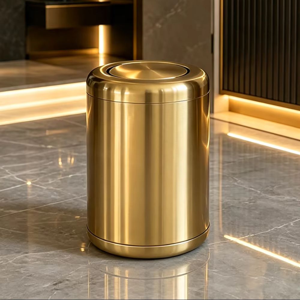 8L/2.4gal New Gold Stainless S - Home Bathroom Trash Can recension och pris