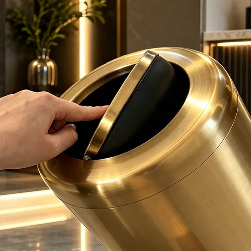 8L/2.4gal New Gold Stainless S - Home Bathroom Trash Can recension och pris