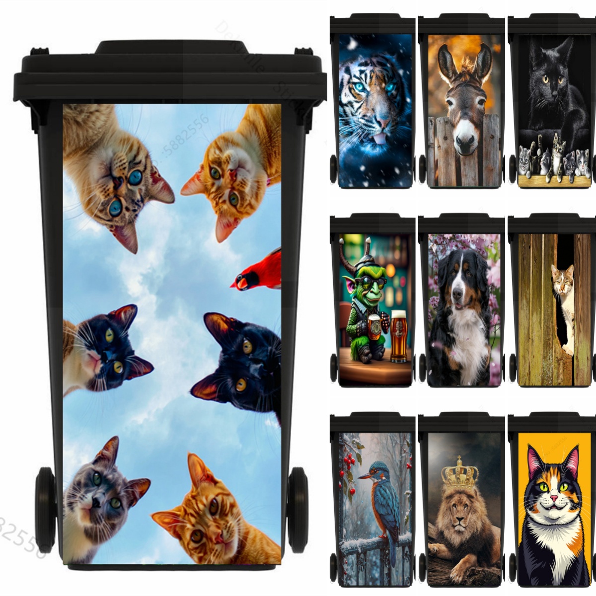 Adorable Animals Cat Rubbish B - Home Bathroom Trash Can recension och pris