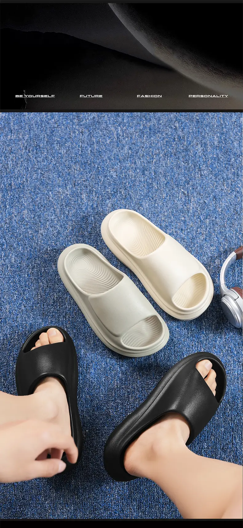 Men Minimalist Beach Slides Po - Home Outside Bathroom recension och pris