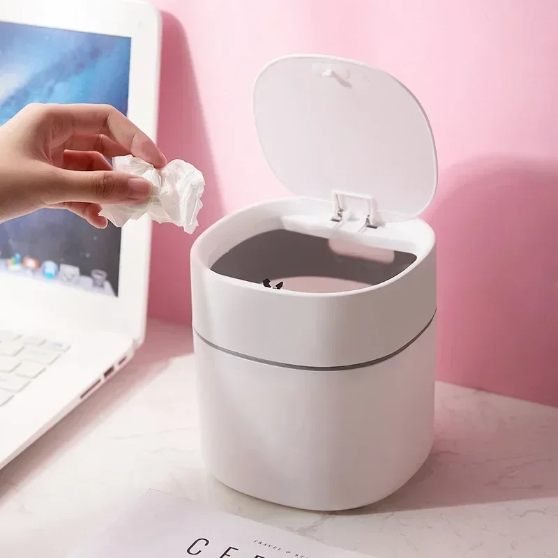 Mini Small Waste Bins Desktop  - Home Bathroom Trash Can recension och pris