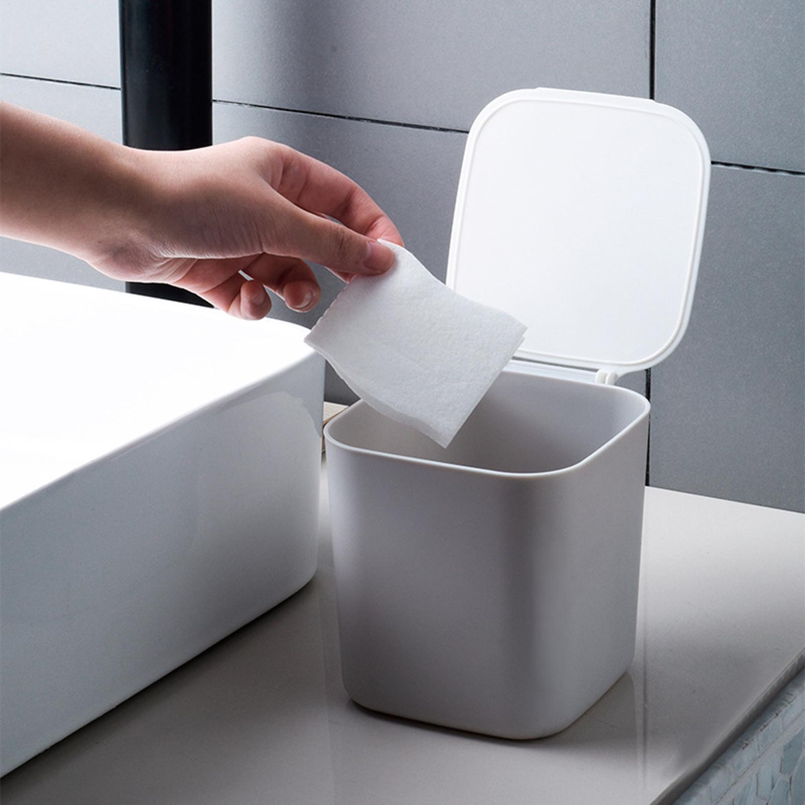 Mini Trash Can with Lid Small  - Home Bathroom Trash Can recension och pris