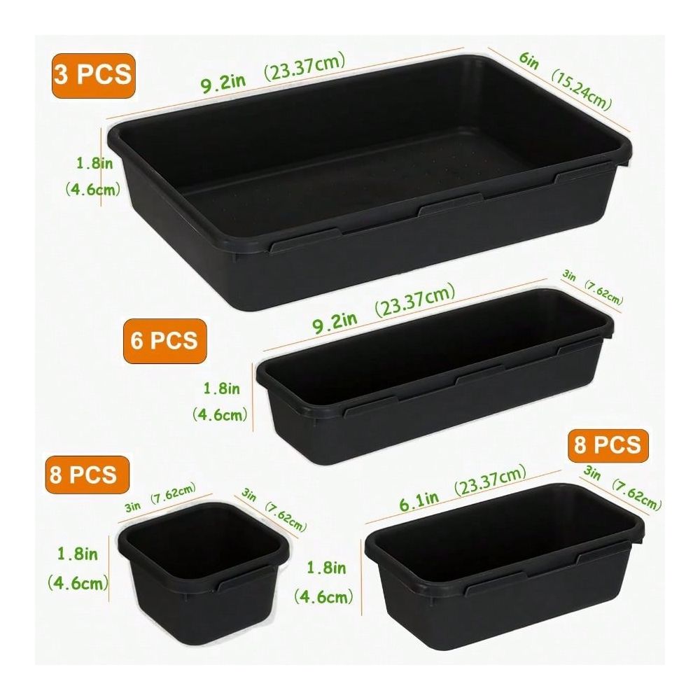 25 PCS Black Drawer Organizer  - Home Bathroom Gadgets recension och pris