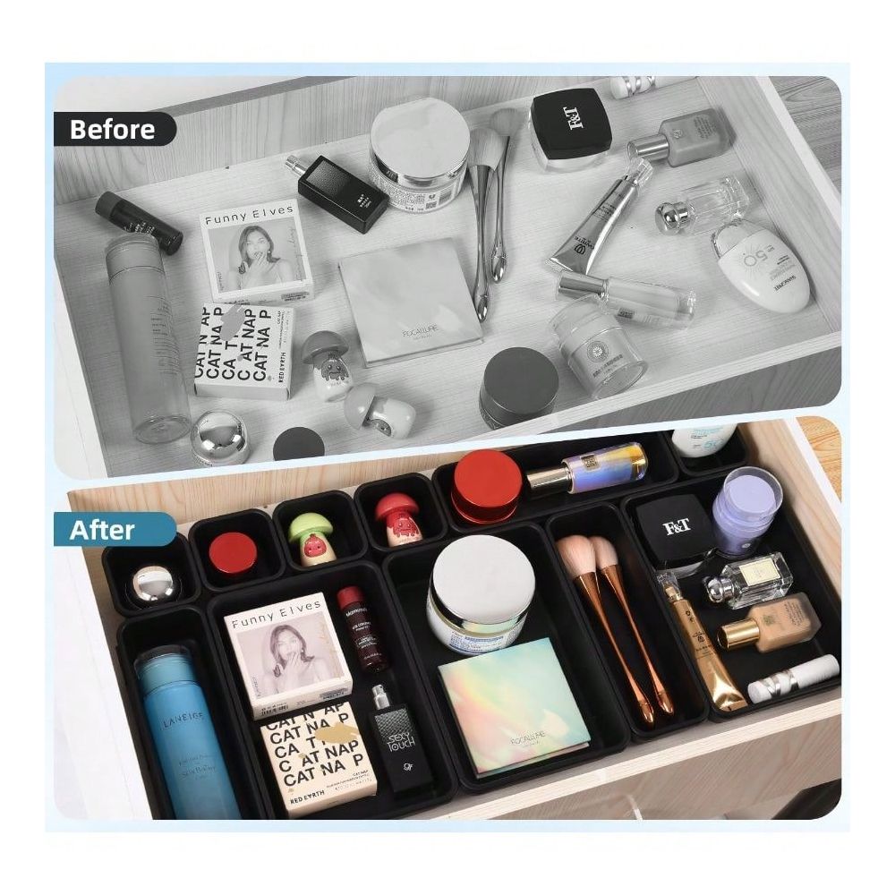 25 PCS Black Drawer Organizer  - Home Bathroom Gadgets recension och pris