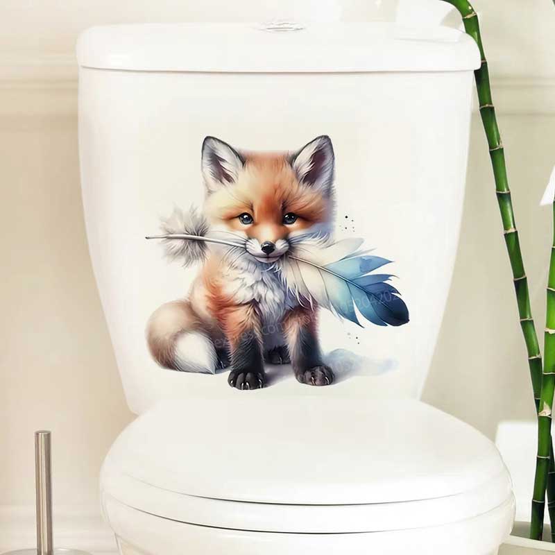 Cute Fox/Spotted Cat Toilet Co - Home Bathroom Wall Tiles recension och pris