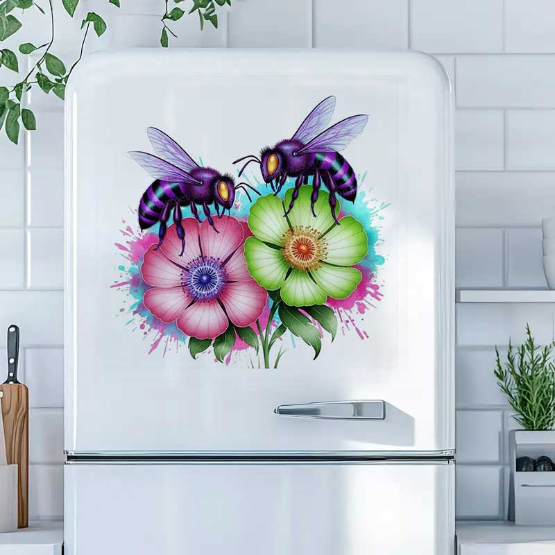 Watercolor Bee Purple Flower W - Home Bathroom Wall Tiles recension och pris