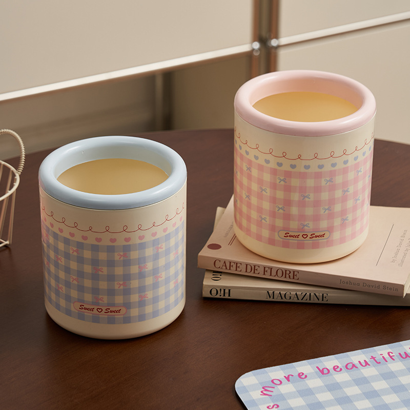 Cute Plaid Desktop Trash Can,  - Home Bathroom Trash Can recension och pris