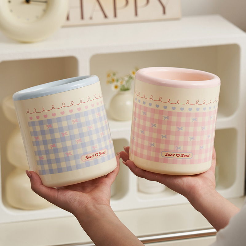 Cute Plaid Desktop Trash Can,  - Home Bathroom Trash Can recension och pris
